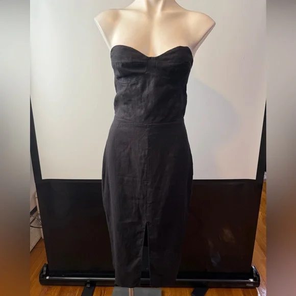 Reformation Black Linen Oboe Dress - Picture 4 of 11